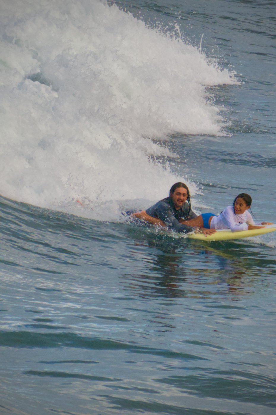 Father & Daughter Surfing
