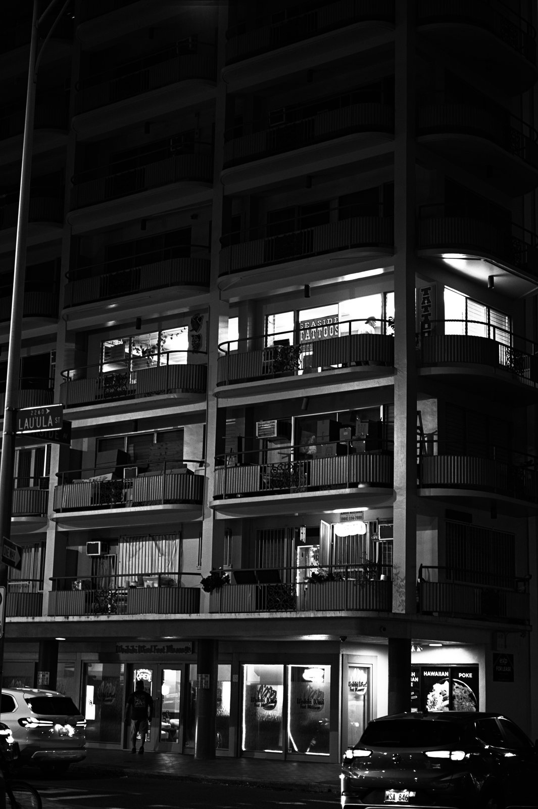 Building, bottom lit/top dark